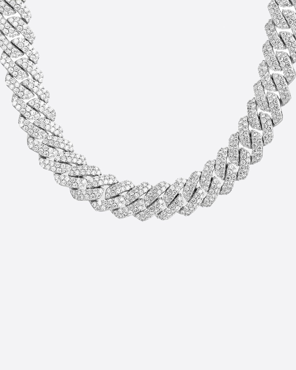 BIG PRONG CHAIN. - 18MM WHITE GOLD