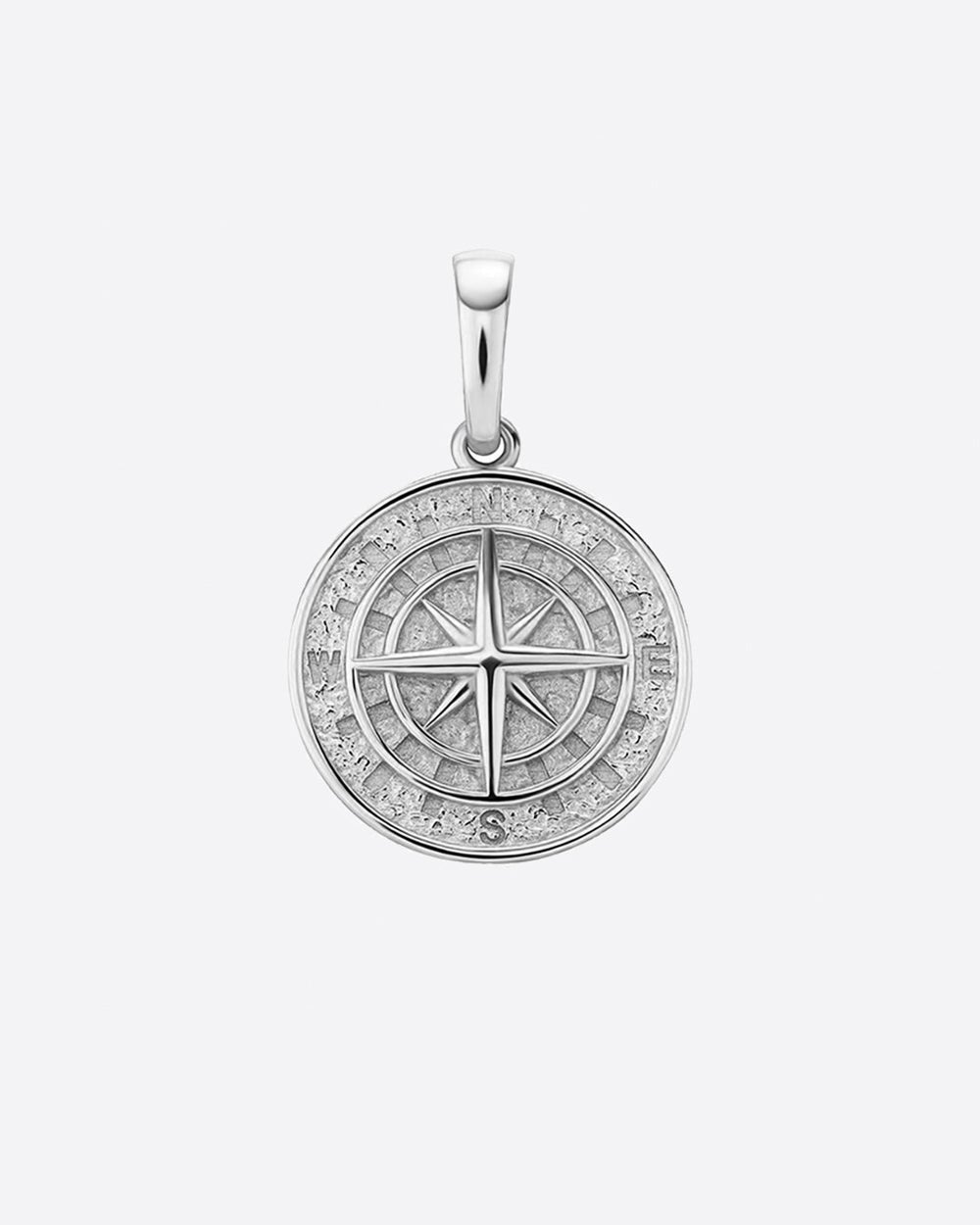 CLEAN COMPASS PENDANT 925. - WHITE GOLD