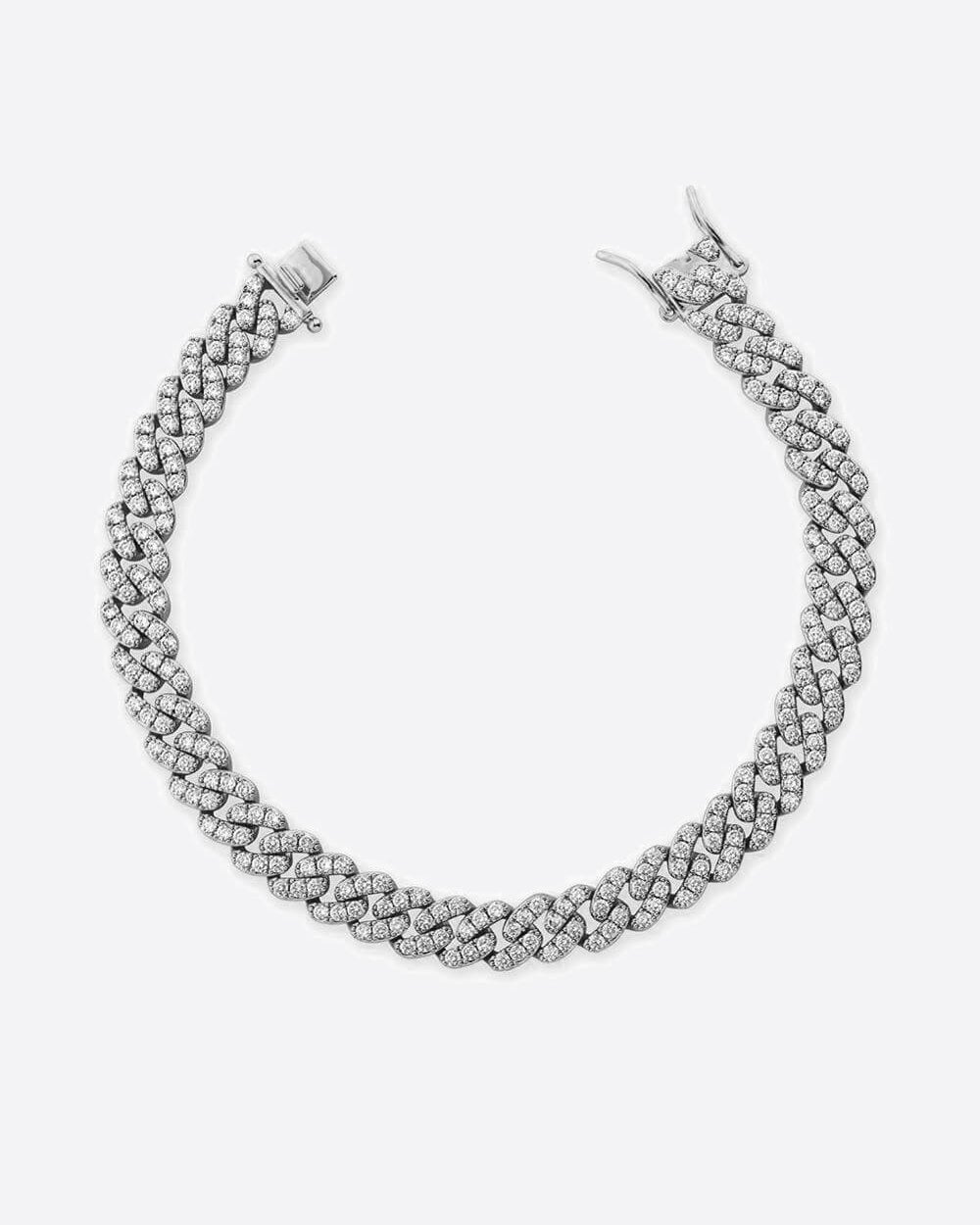 ICED CUBAN ANKLET. - 9MM WHITE GOLD