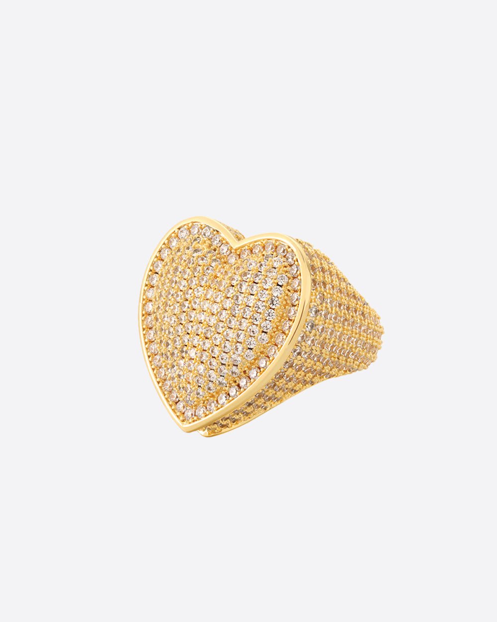 ICY PAVED HEART RING. - 18K GOLD